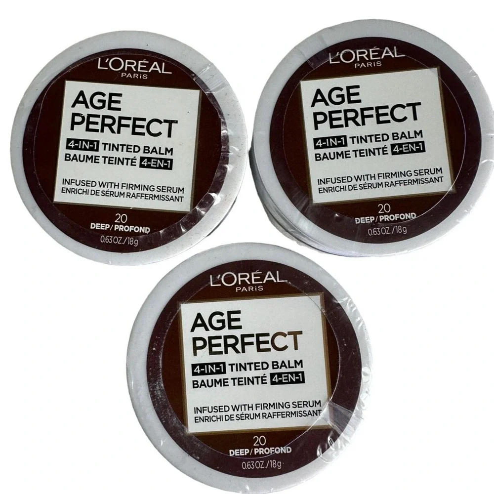 3x L'Oreal Age Perfect‎ 4-in1 Tinted Balm Foundation w/Firming Serum 20 Deep